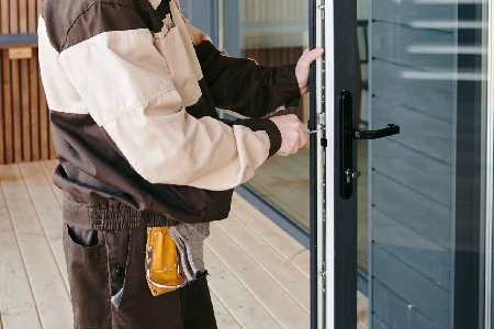 Cleaning And Polishing Glass Door Installation in Glenview, Illinois